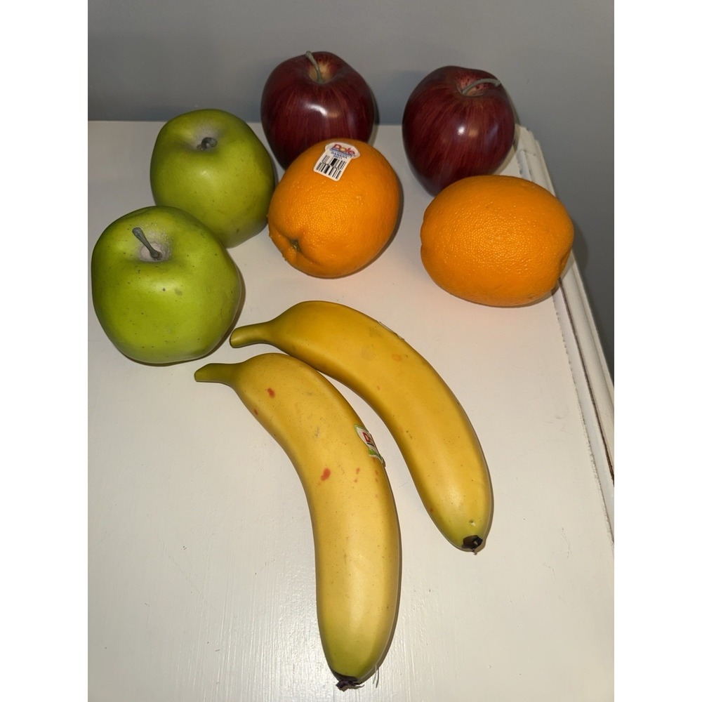 VINTAGE Lot of 8 Fake Fruit Apples Bananas Orange Lightweight Realistic Stickers